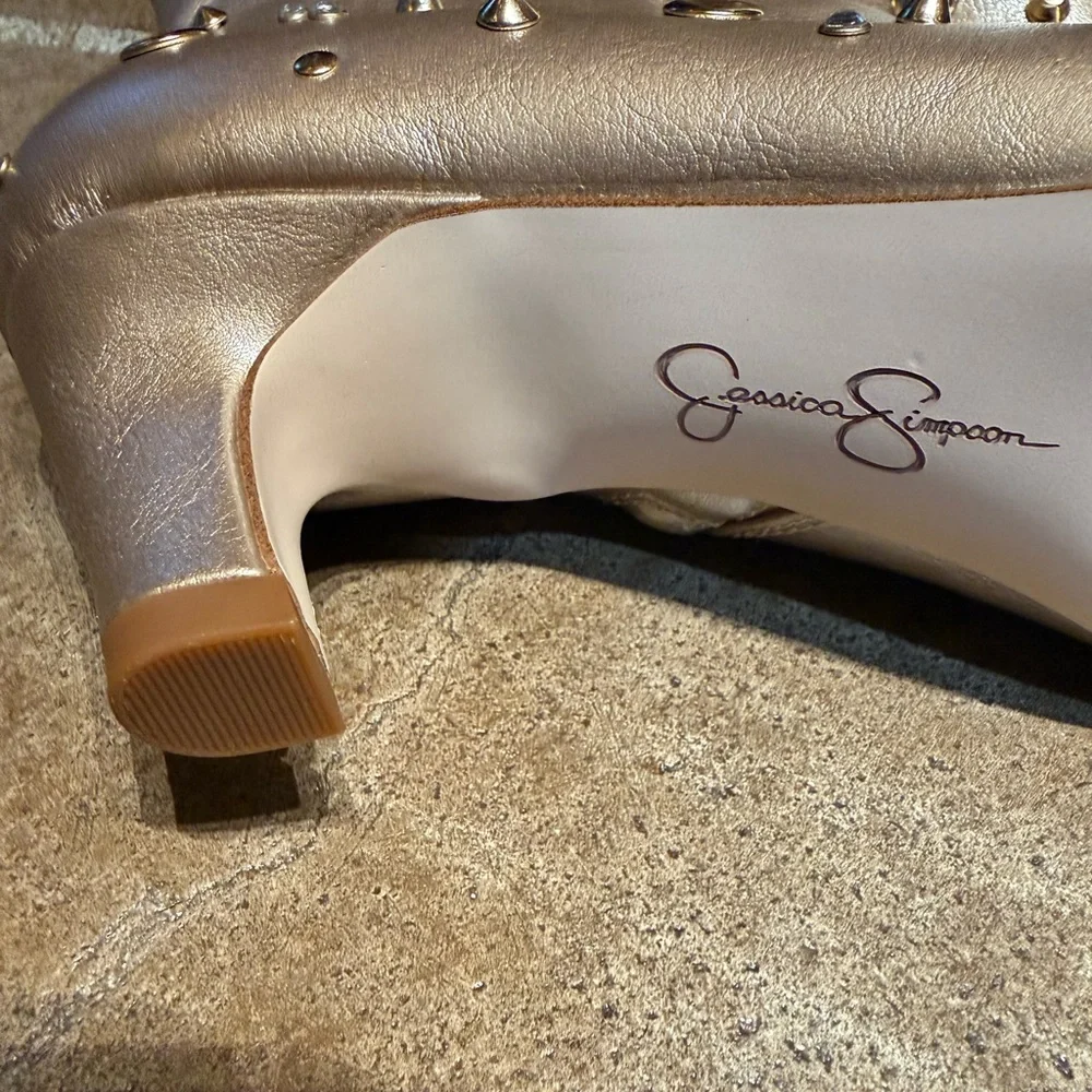 Jessica Simpson Vivianna Gold Studded Boots - Picture 7 of 7